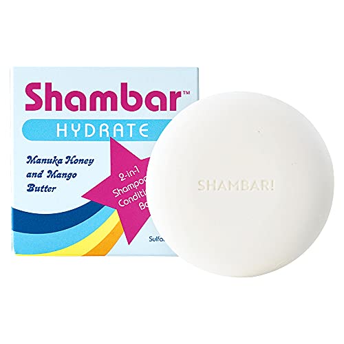 Shambar Hydrate כל שמפו טבעי ומרכך בר | שטיפת שיער מוצקה עם Manuka Honey & Mango | סר